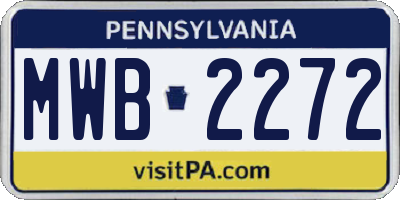 PA license plate MWB2272