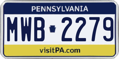 PA license plate MWB2279