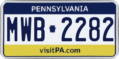 PA license plate MWB2282