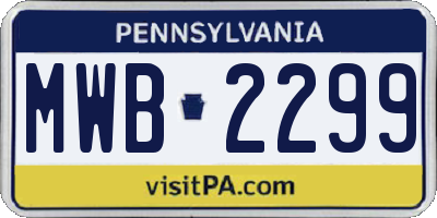 PA license plate MWB2299