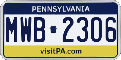 PA license plate MWB2306