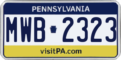 PA license plate MWB2323