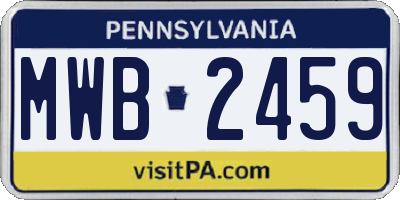 PA license plate MWB2459