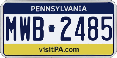 PA license plate MWB2485