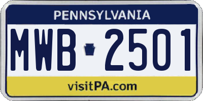 PA license plate MWB2501