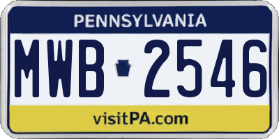 PA license plate MWB2546