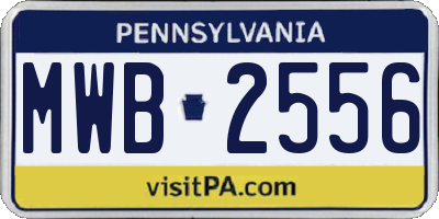 PA license plate MWB2556