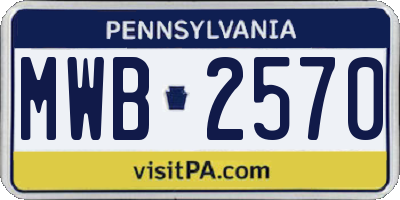 PA license plate MWB2570