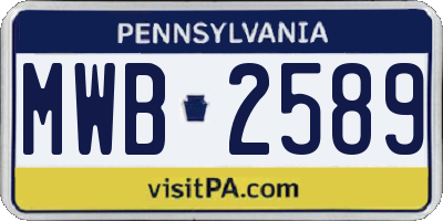 PA license plate MWB2589