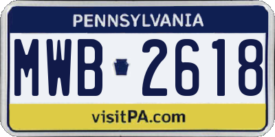 PA license plate MWB2618