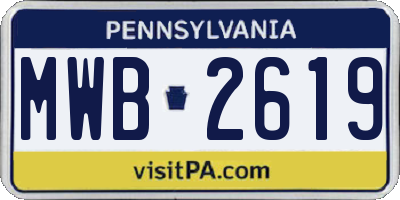 PA license plate MWB2619