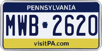PA license plate MWB2620