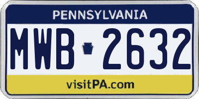 PA license plate MWB2632