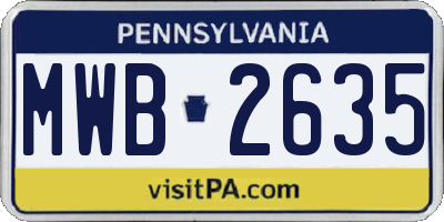 PA license plate MWB2635
