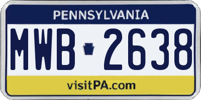 PA license plate MWB2638