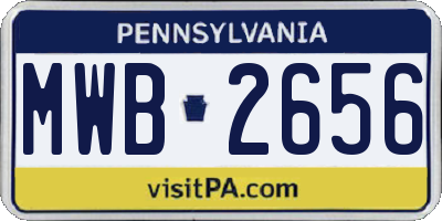 PA license plate MWB2656