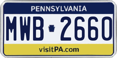 PA license plate MWB2660