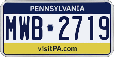 PA license plate MWB2719