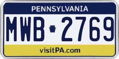 PA license plate MWB2769