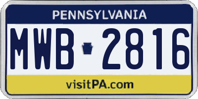 PA license plate MWB2816