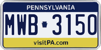 PA license plate MWB3150