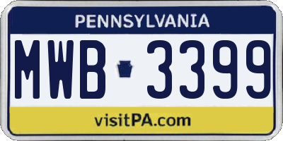 PA license plate MWB3399