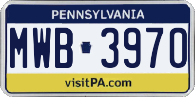 PA license plate MWB3970