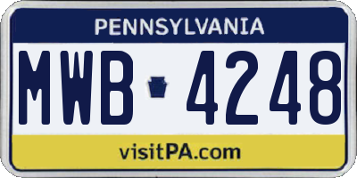 PA license plate MWB4248