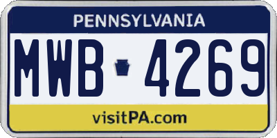 PA license plate MWB4269
