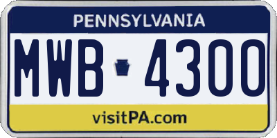 PA license plate MWB4300