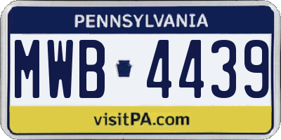 PA license plate MWB4439