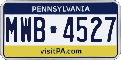 PA license plate MWB4527