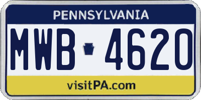 PA license plate MWB4620