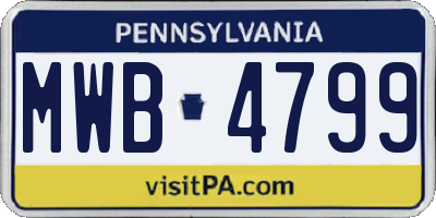 PA license plate MWB4799