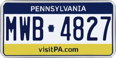 PA license plate MWB4827