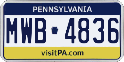 PA license plate MWB4836