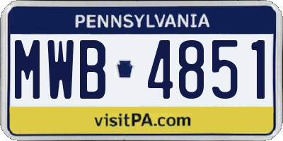 PA license plate MWB4851