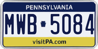 PA license plate MWB5084