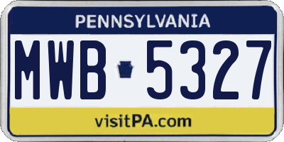 PA license plate MWB5327