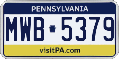 PA license plate MWB5379