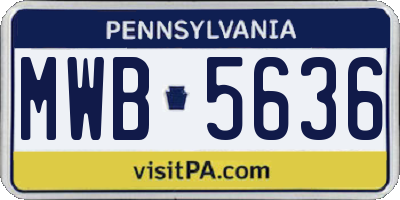 PA license plate MWB5636
