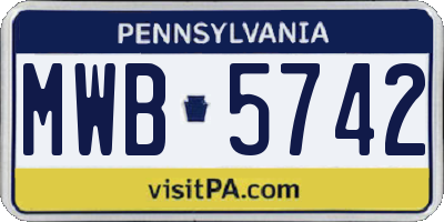PA license plate MWB5742