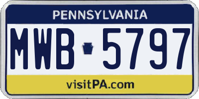 PA license plate MWB5797