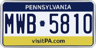 PA license plate MWB5810