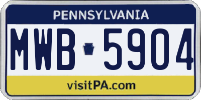 PA license plate MWB5904
