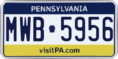 PA license plate MWB5956