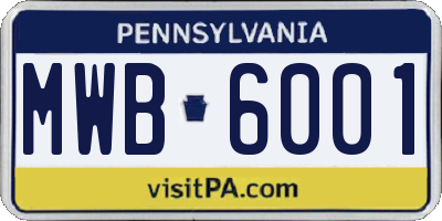 PA license plate MWB6001