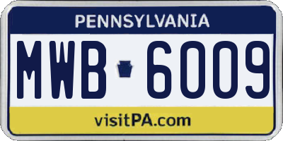 PA license plate MWB6009