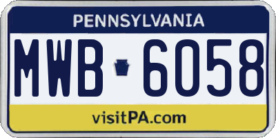 PA license plate MWB6058