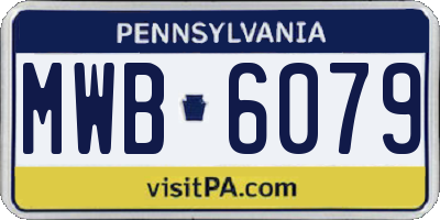 PA license plate MWB6079